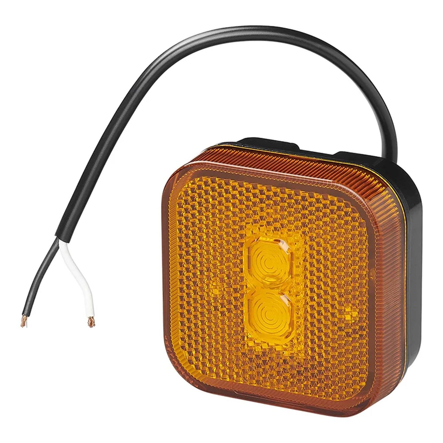 Side marker light 12-24V yellow 65 x 65 mm LED