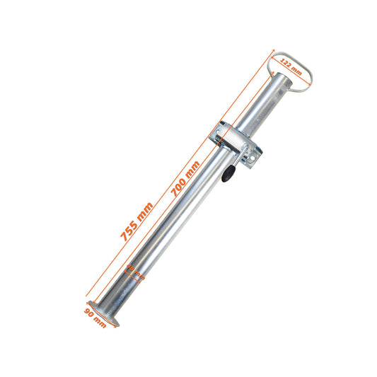 Anhängerstütze 700mm lang mit Klemmhalter Ø 48mm Rohr