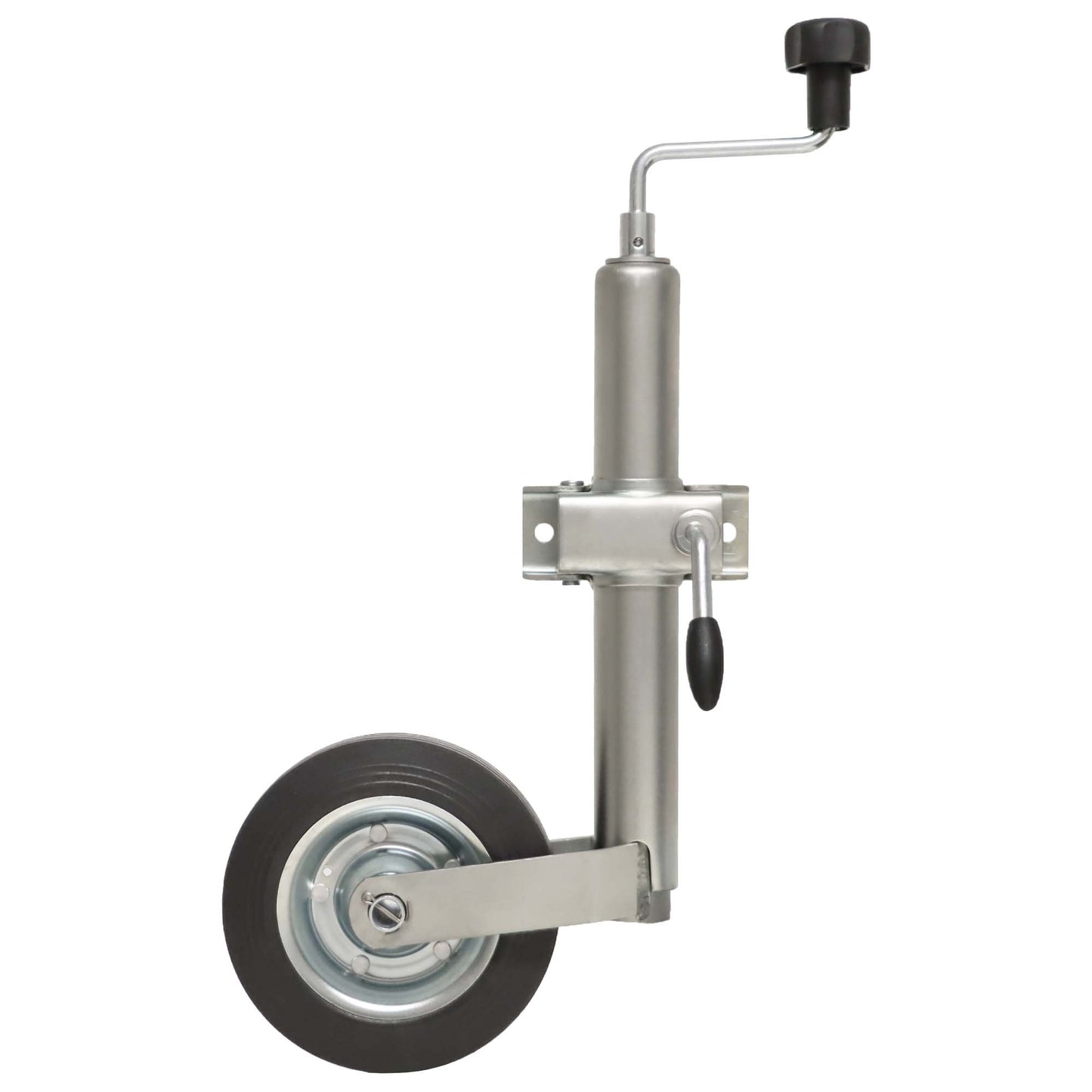 TMN jockey wheel with steel rim, solid rubber tire with clamp holder