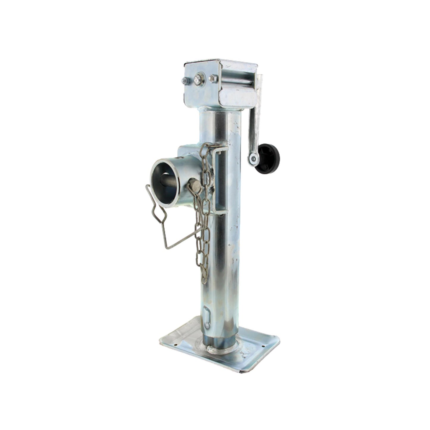Support leg with hand crank, foldable, Ø57 x 430mm with locking pin, vertical load: 1300kg