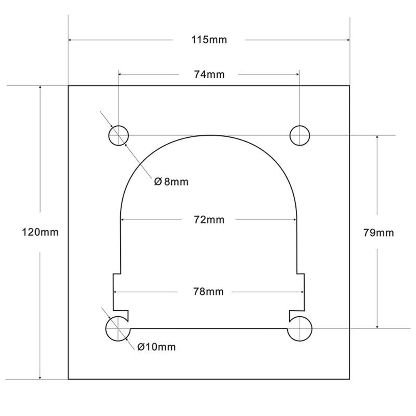 Counter plate for lashing trough single 120x115mm