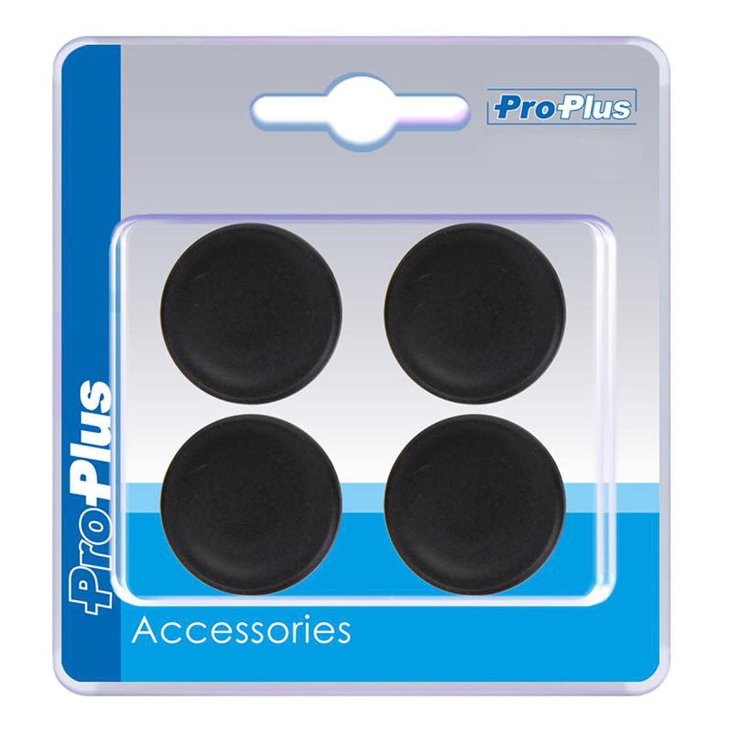 End cap plastic black in 4 pieces in blister pack round Ø30mm