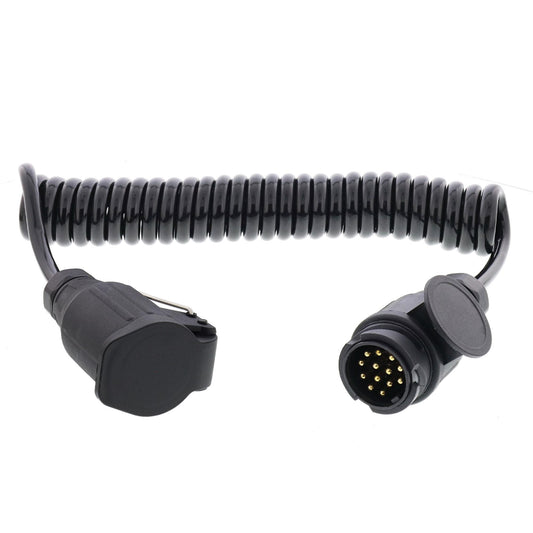 Anhänger Spiral-Verlängerungskabel Stecker/Dose 13-polig mit 13-adrigen Kabel