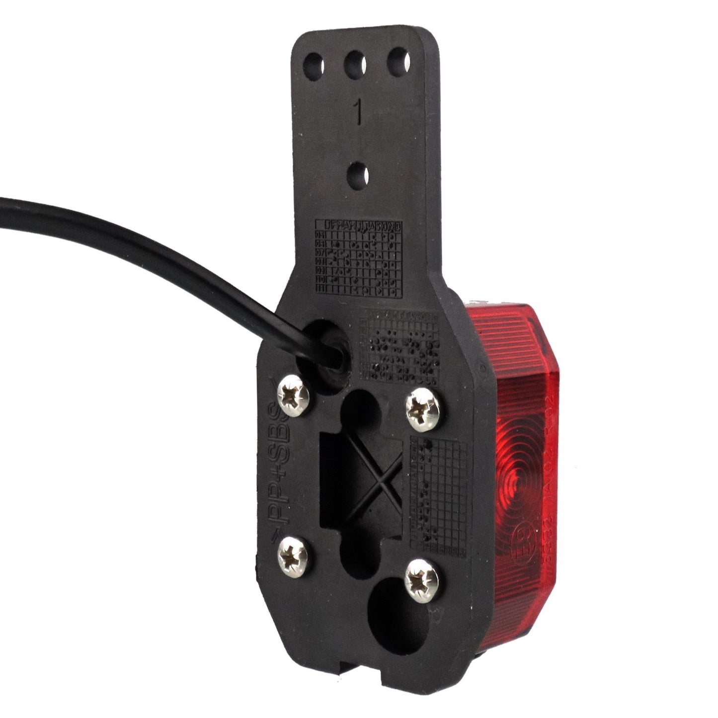 Flexipoint Umrissleuchte rot/weiss mit Halter links 0,5m DC-Kabel