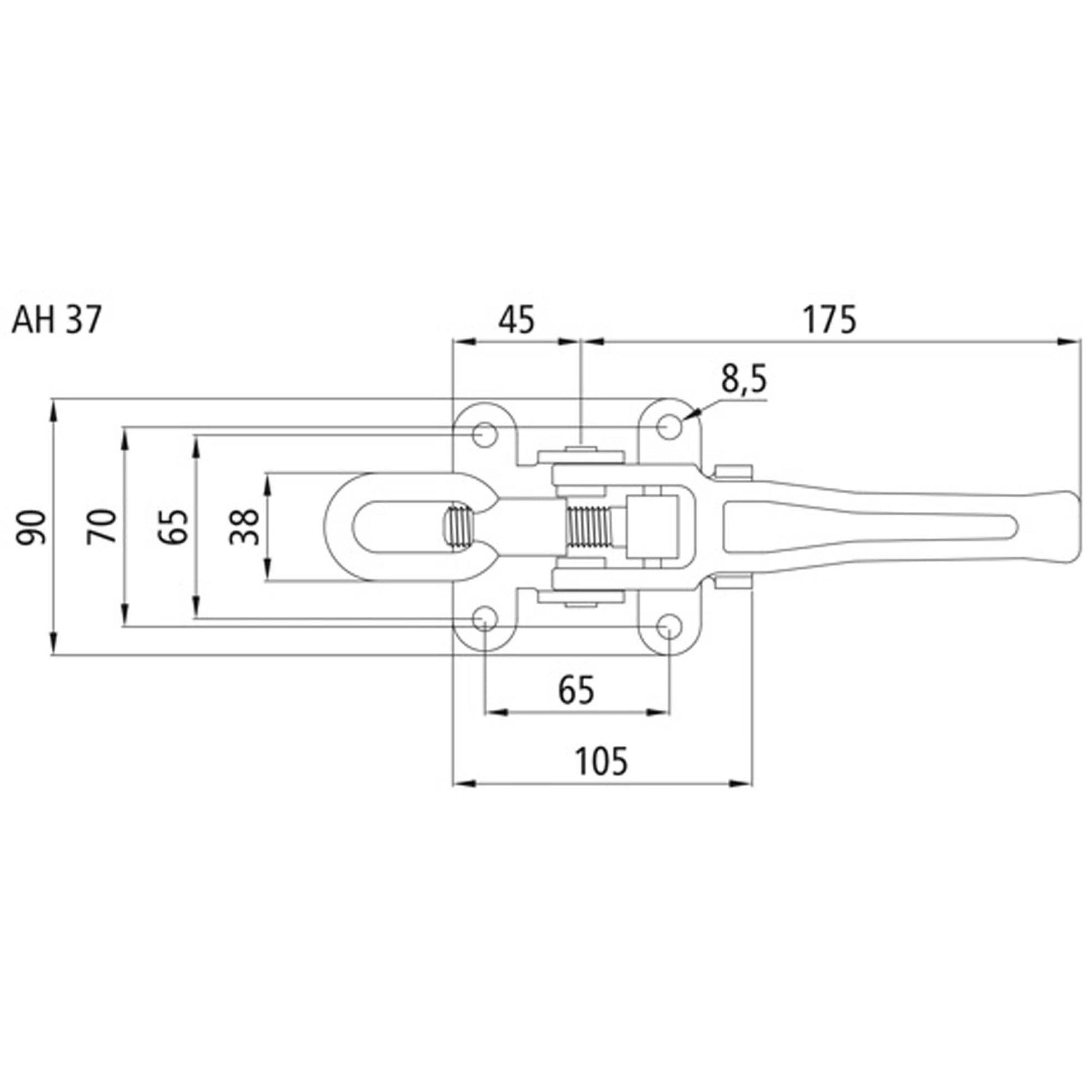 2x Exzenterverschluss 6043 verstellbar mit Gegenhalter 6044, Stahl verzinkt, zum Anschrauben - TMN - shop.de