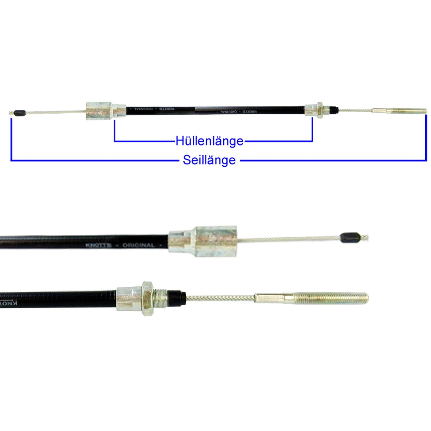 Brake cable Bowden cable with bell Knott, Nieper, Schlegel, BPW, Avonride 730/940mm