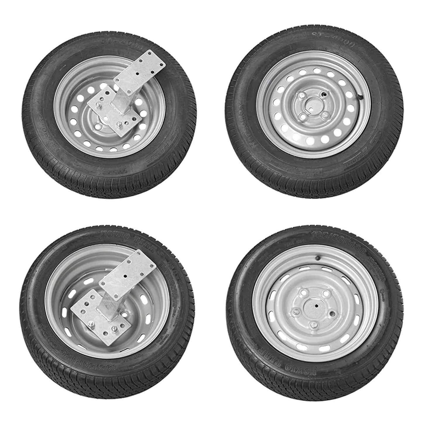 Ersatzradhalter für PKW Anhänger mit U-Bügeln und Schraubsatz | 4 / 5 Loch Felgen