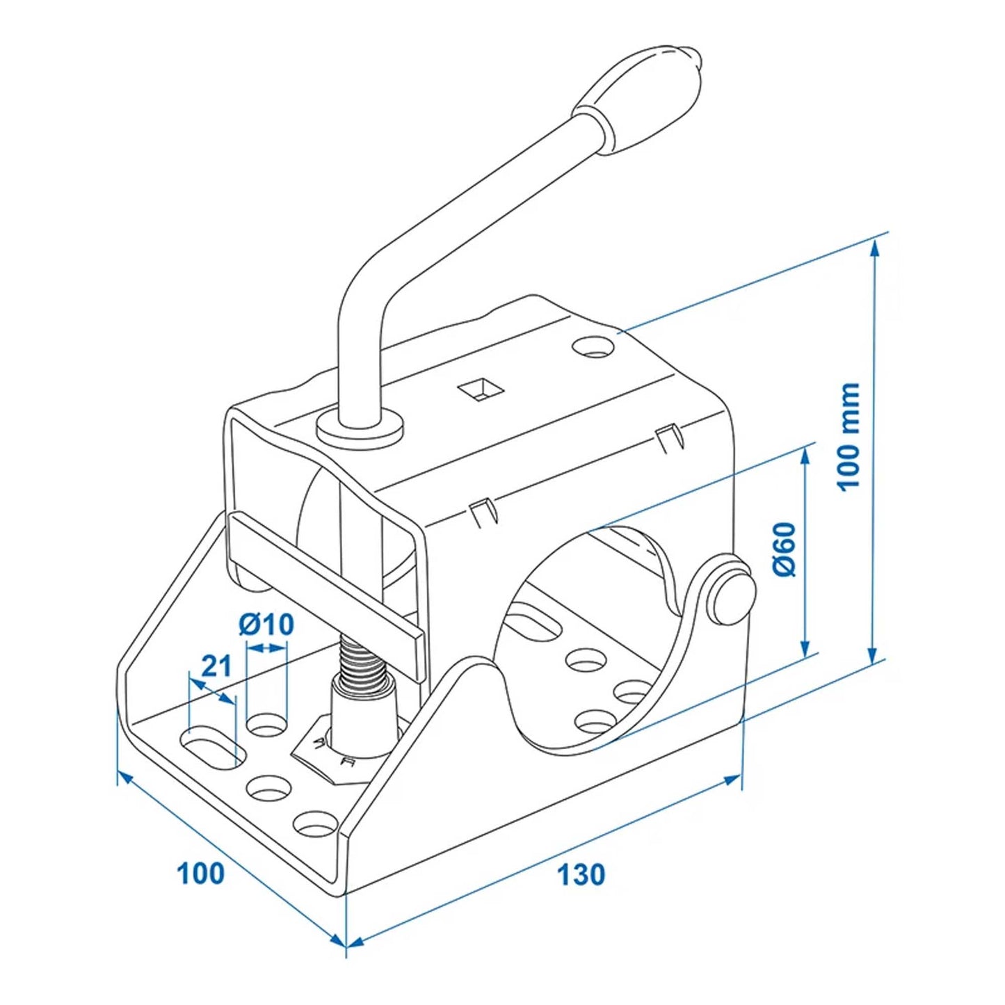Klemmhalter 60mm für Stützrad