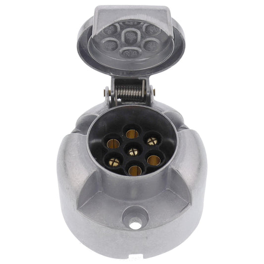 7-polige Anhänger-Steckdose Metall 12V rund