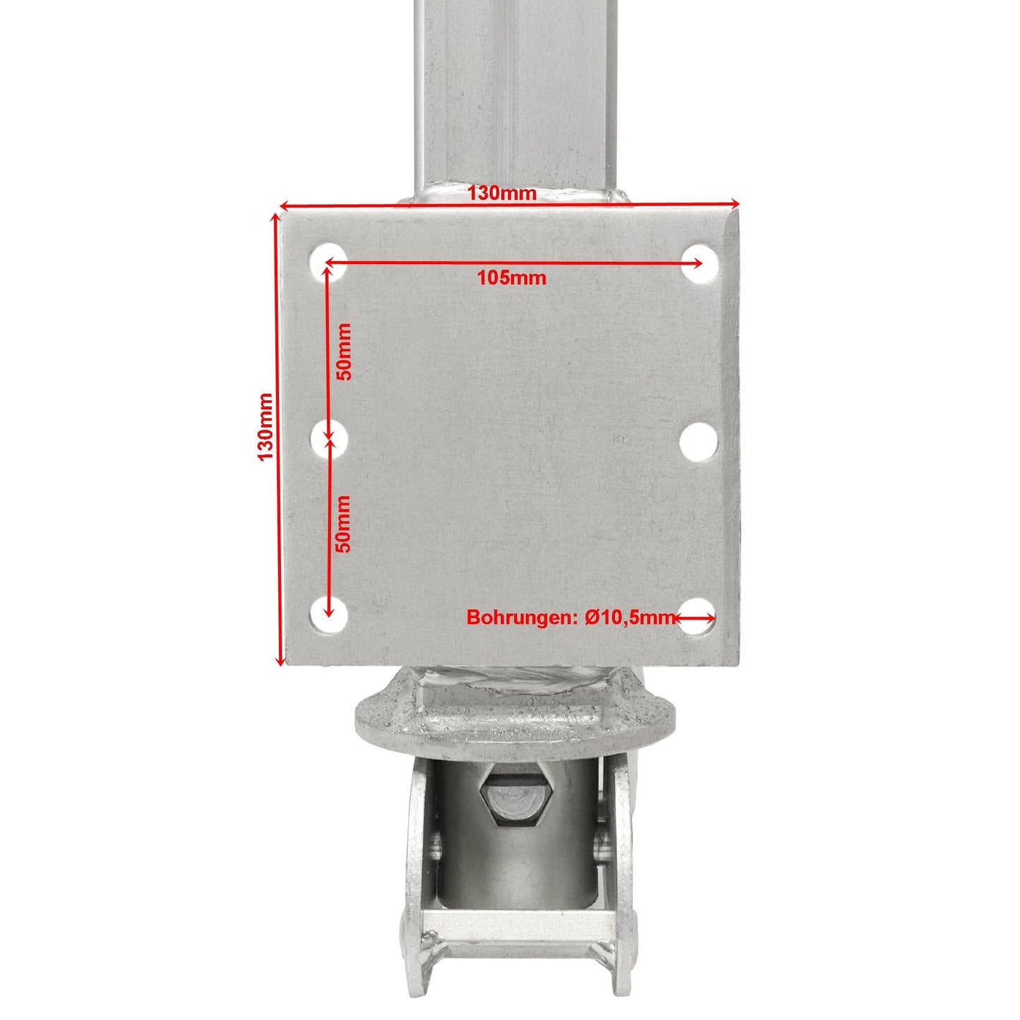 Automatik - Stützrad 60mm Vierkant, 6 - Loch, 500kg Stützlast - TMN - shop.de