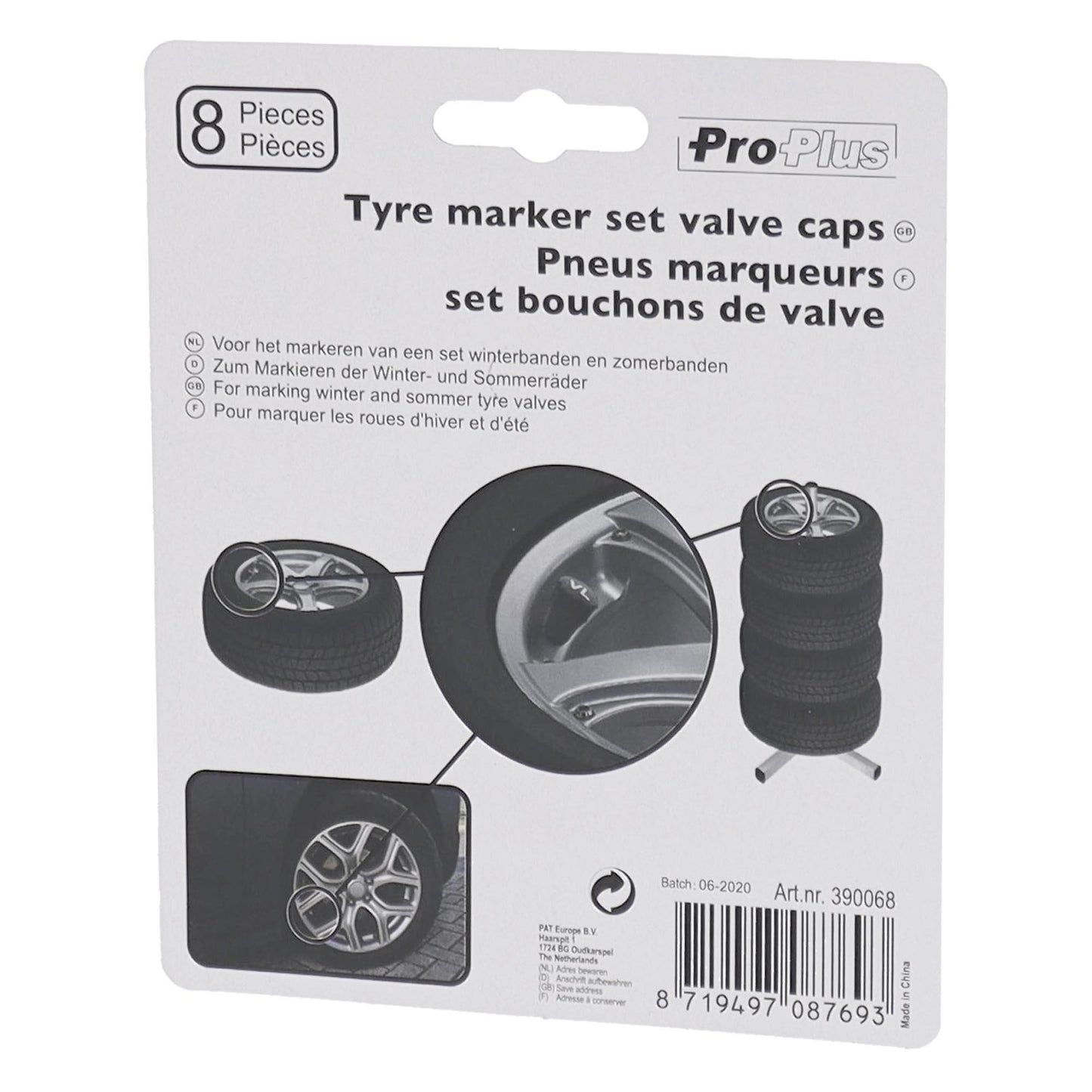 Rad-Markierungsset Ventilkappen 8-teilig