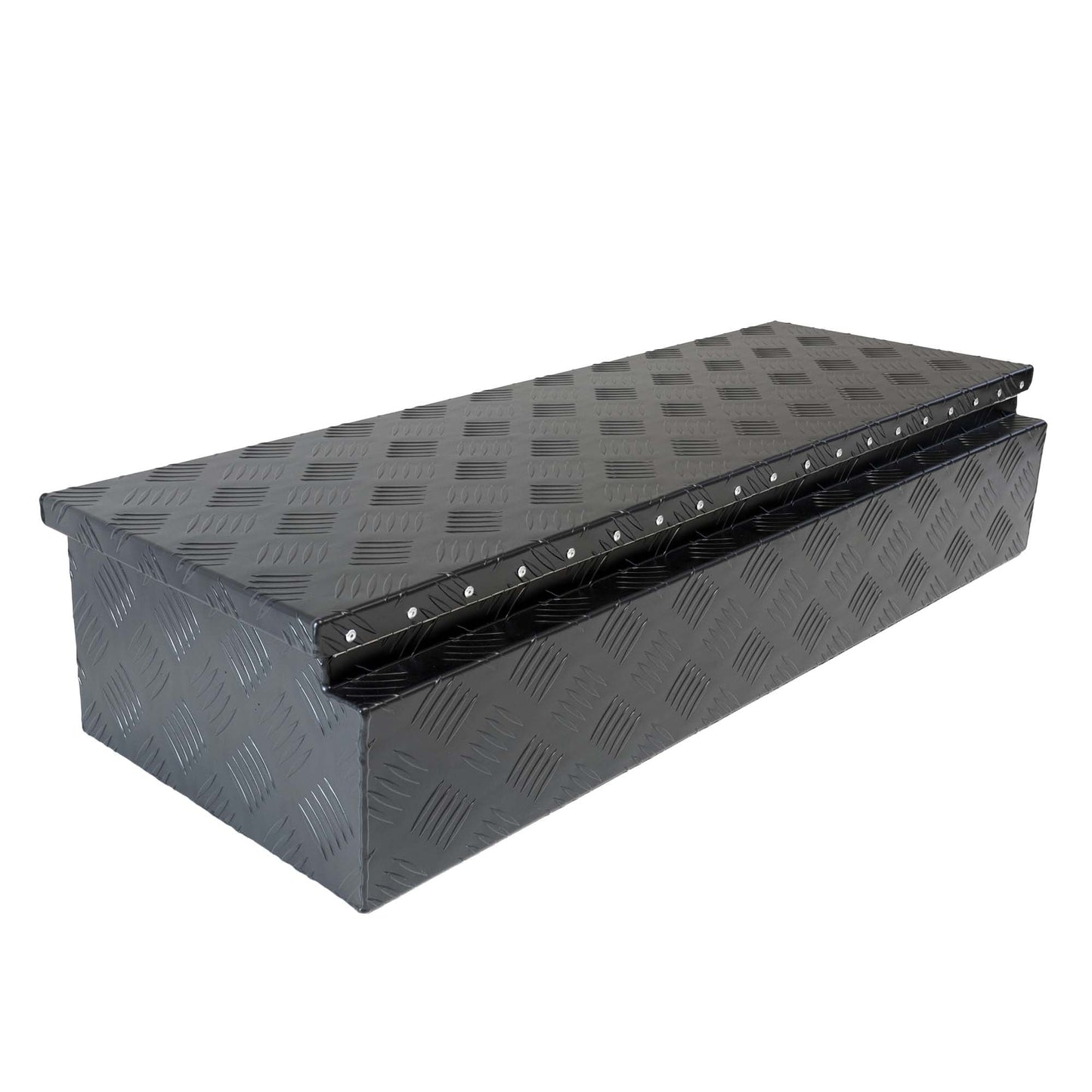 Deichselbox Werkzeugbox Staubox 950x320x190mm Alu Riffelblech Schwarz - TMN - shop.de