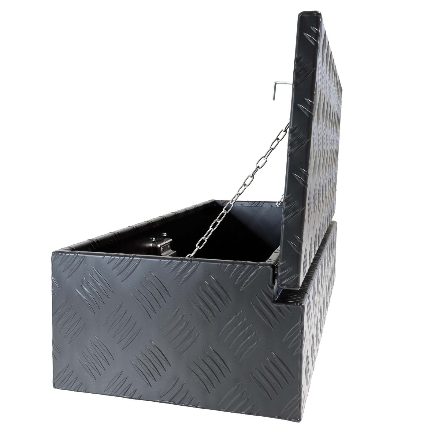 Deichselbox Werkzeugbox Staubox 950x320x190mm Alu Riffelblech Schwarz - TMN - shop.de