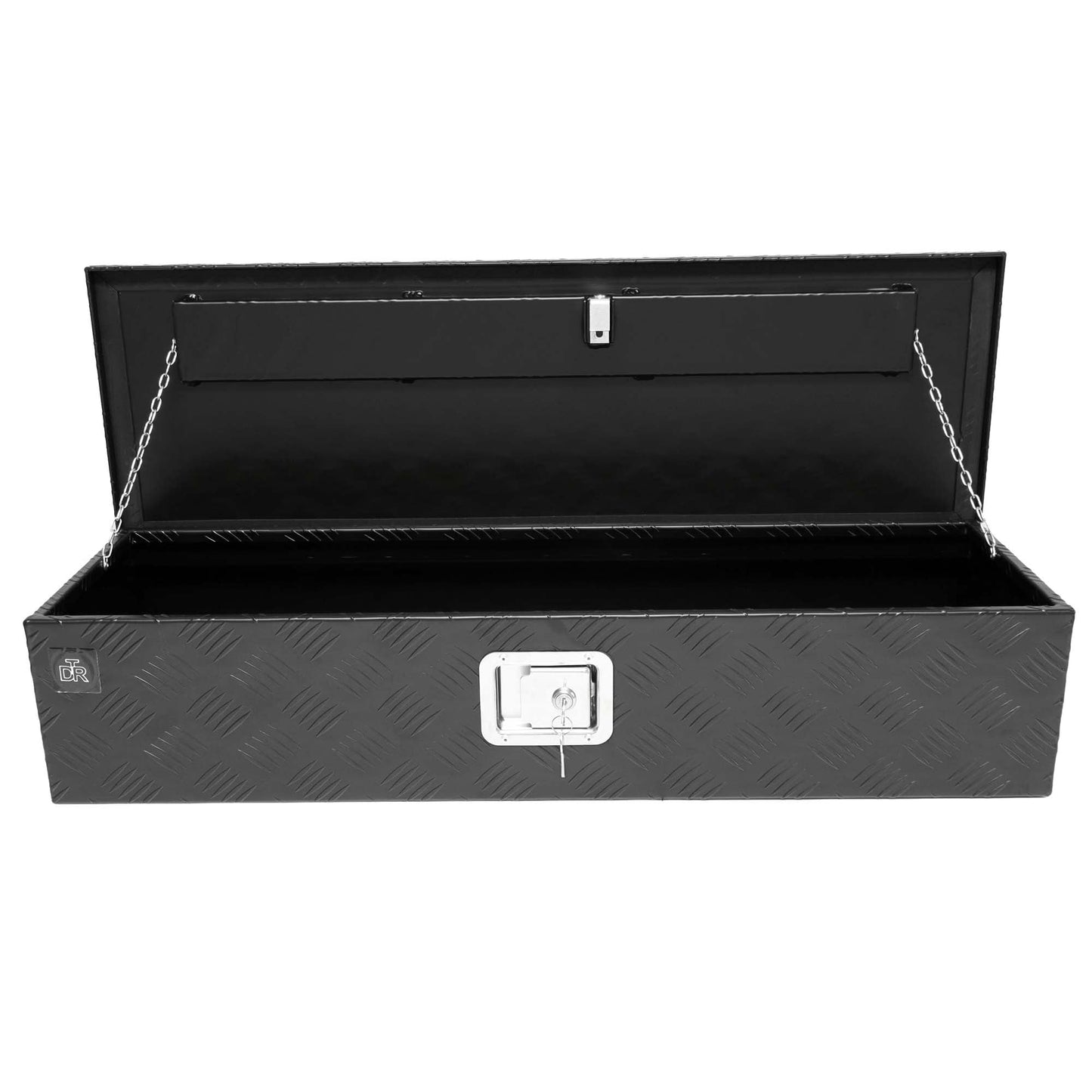 Deichselbox Werkzeugbox Staubox 950x320x190mm Alu Riffelblech Schwarz - TMN - shop.de