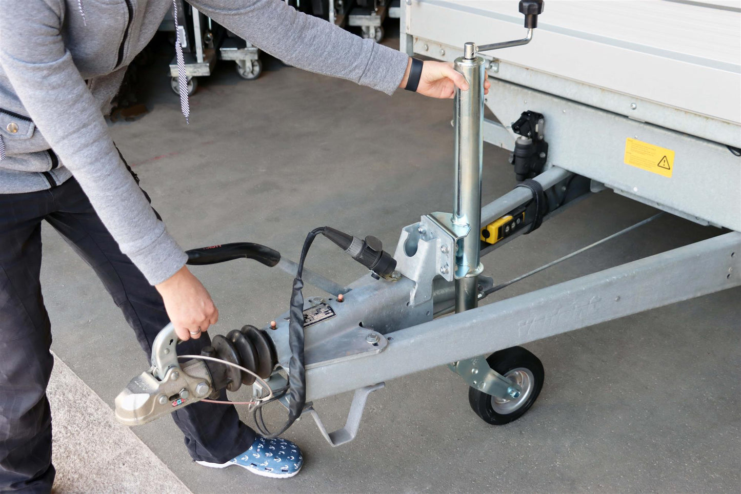 Anhänger Automatik Stützrad 60mm 400kg Stützlast mit Anbausatz