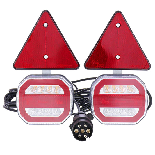 LED 12/24V Anhänger Rückleuchten Set mit Magneten und Rückstrahler
