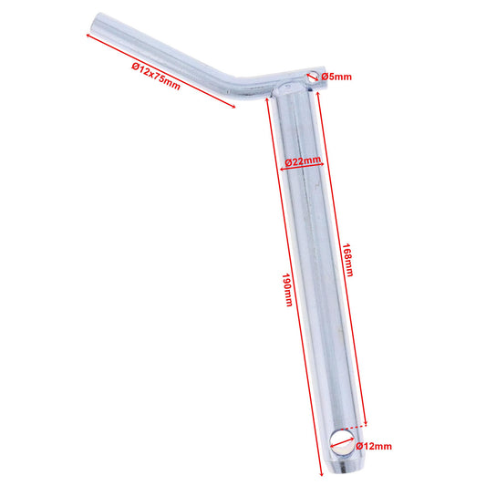 Unterlenkerbolzen mit Hangriff Kat.1 Ø22mm L. 190mm
