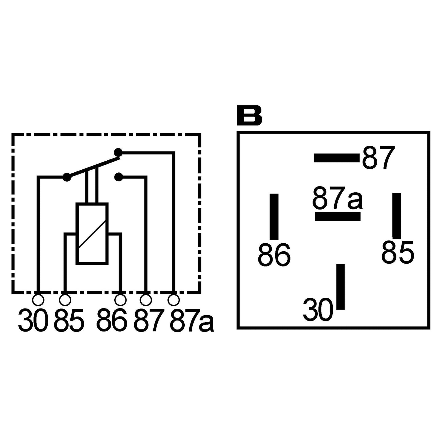 Relais 12V 20/30A 5 - polig 30/85/86/87/87a - TMN - shop.de