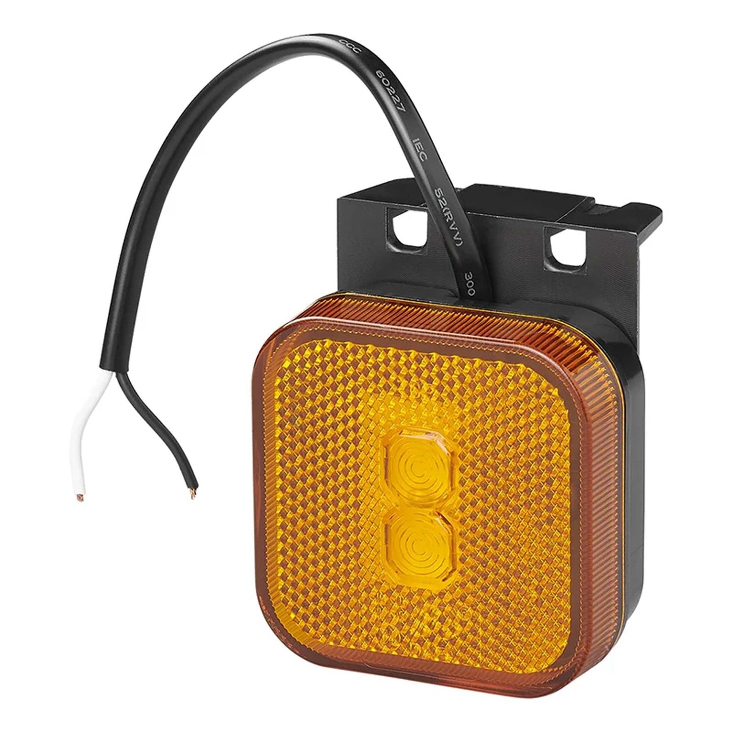 Seitenmarkierungsleuchte 12 - 24V Gelb 65 x 65 mm LED mit Halter - TMN - shop.de