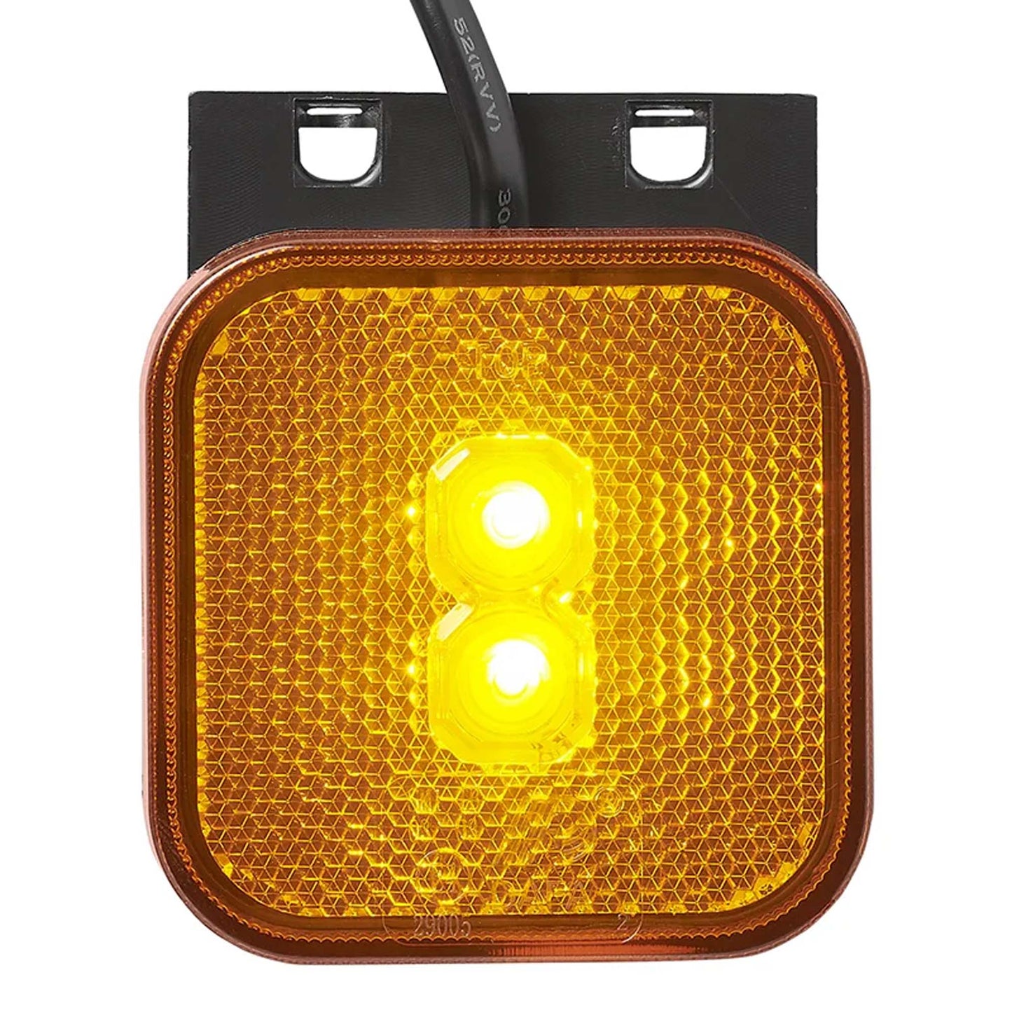Seitenmarkierungsleuchte 12 - 24V Gelb 65 x 65 mm LED mit Halter - TMN - shop.de