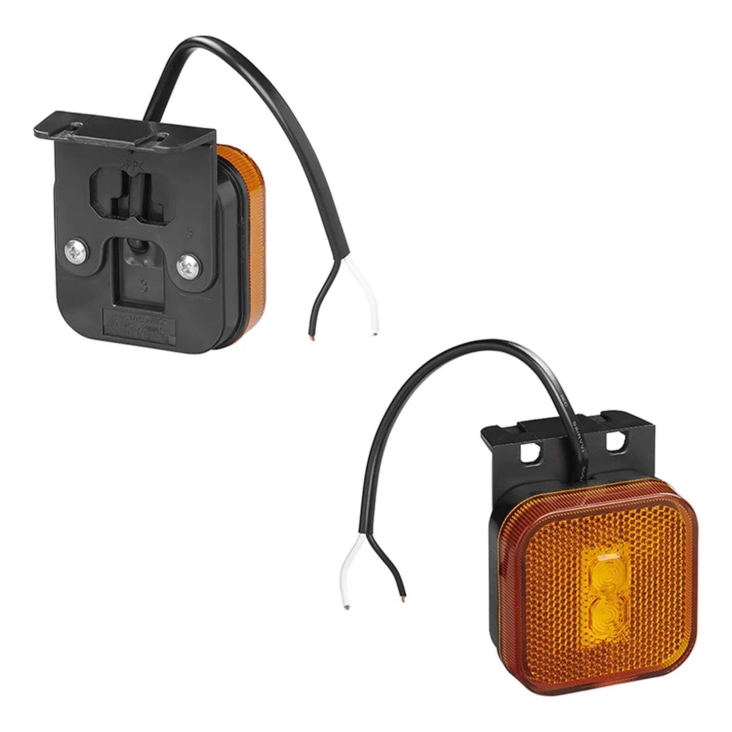 Seitenmarkierungsleuchte 12 - 24V Gelb 65 x 65 mm LED mit Halter - TMN - shop.de