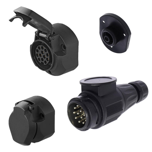 13-poliger Anhänger Stecker u. Steckdose mit Dichtung 12V