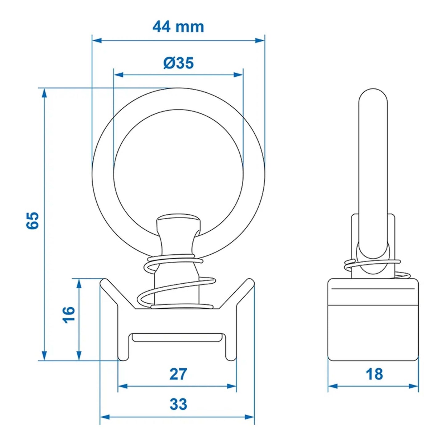 Stud Fitting Single Metall 450kg - 1000lbs - TMN - shop.de