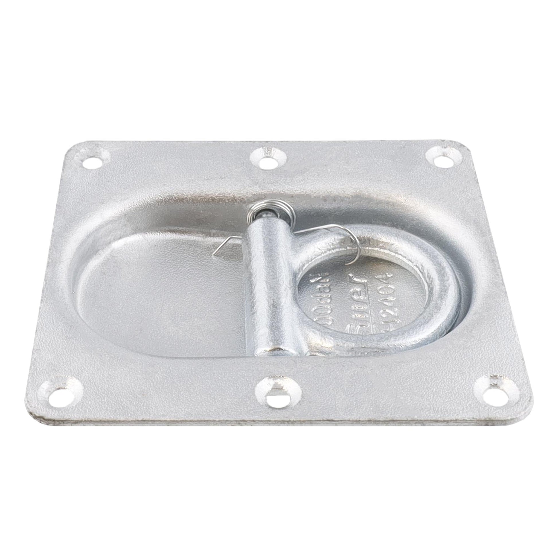 Suer Zurrring H2404 mit doppelter Bodenplatte, verzinkt, mit Rückzugfeder, Belastbarkeit 1000 daN, DIN EN 12640:2001 - 01 - TMN - shop.de