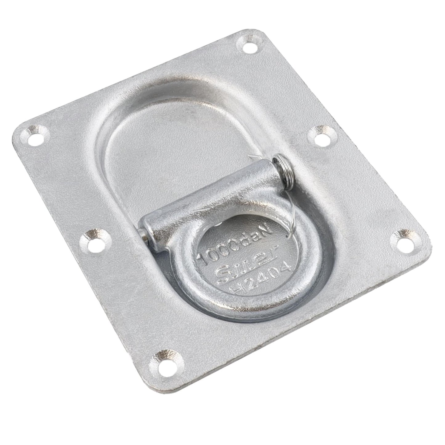 Suer Zurrring H2404 mit doppelter Bodenplatte, verzinkt, mit Rückzugfeder, Belastbarkeit 1000 daN, DIN EN 12640:2001 - 01 - TMN - shop.de