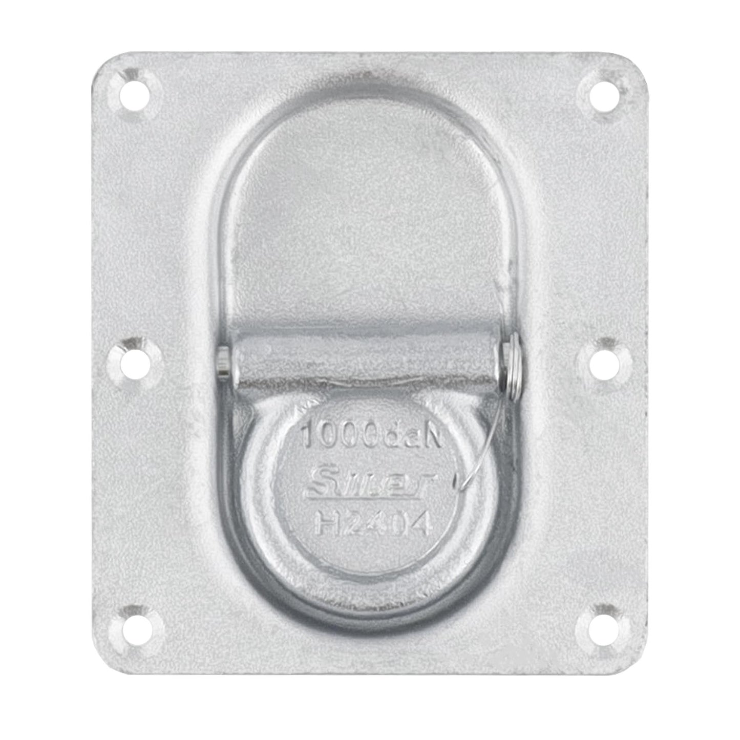 Suer Zurrring H2404 mit doppelter Bodenplatte, verzinkt, mit Rückzugfeder, Belastbarkeit 1000 daN, DIN EN 12640:2001 - 01 - TMN - shop.de