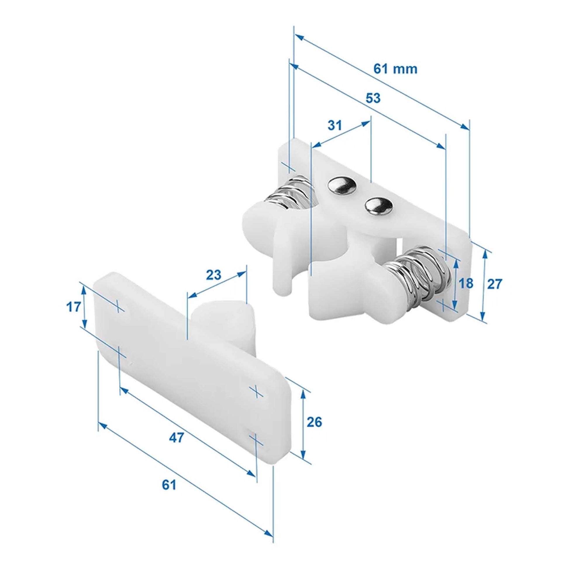 Türfänger mit Metallfedern für Wohnwagen / Wohnmobil / Koffer - Anhänger - TMN - shop.de