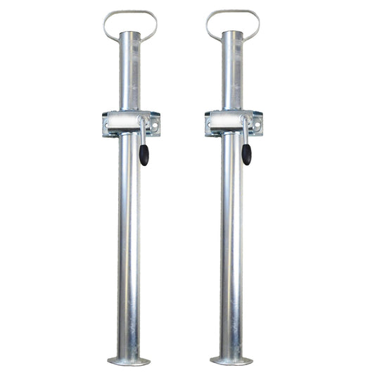 2x Anhängerstütze 700mm lang mit Klemmhalter Ø 48mm Rohr