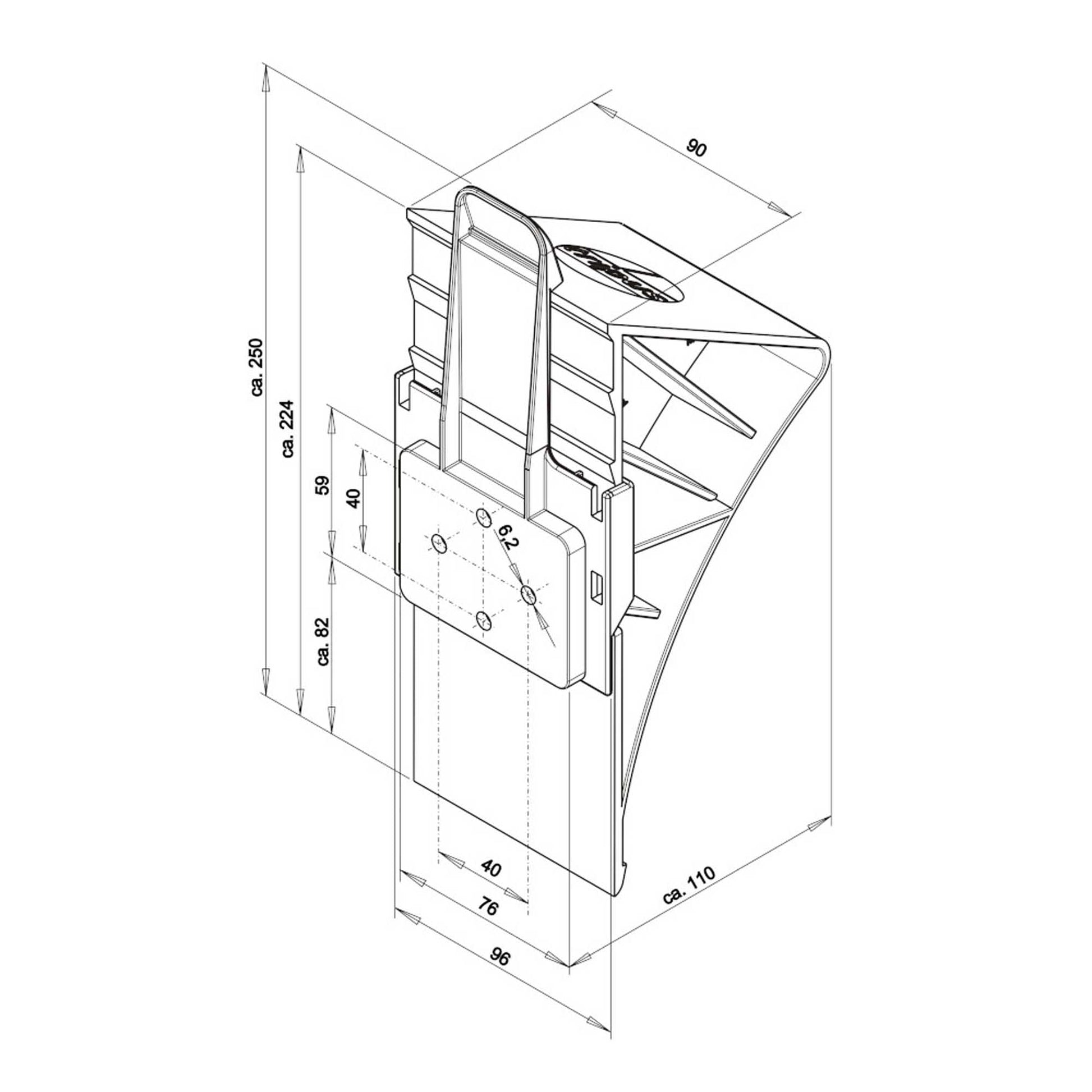 Unterlegkeil Bremskeil Rot mit Klipp - Halter - TMN - shop.de