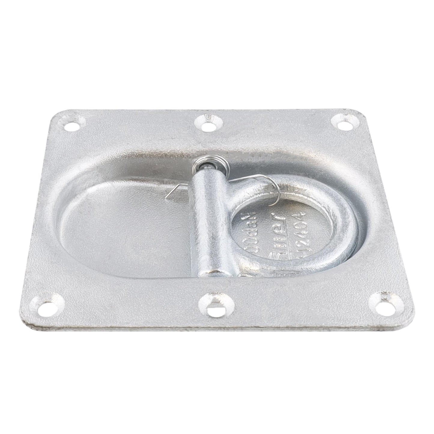 Suer Zurrring H2404 mit doppelter Bodenplatte, verzinkt, mit Rückzugfeder, Belastbarkeit 1000 daN,  DIN EN 12640:2001-01