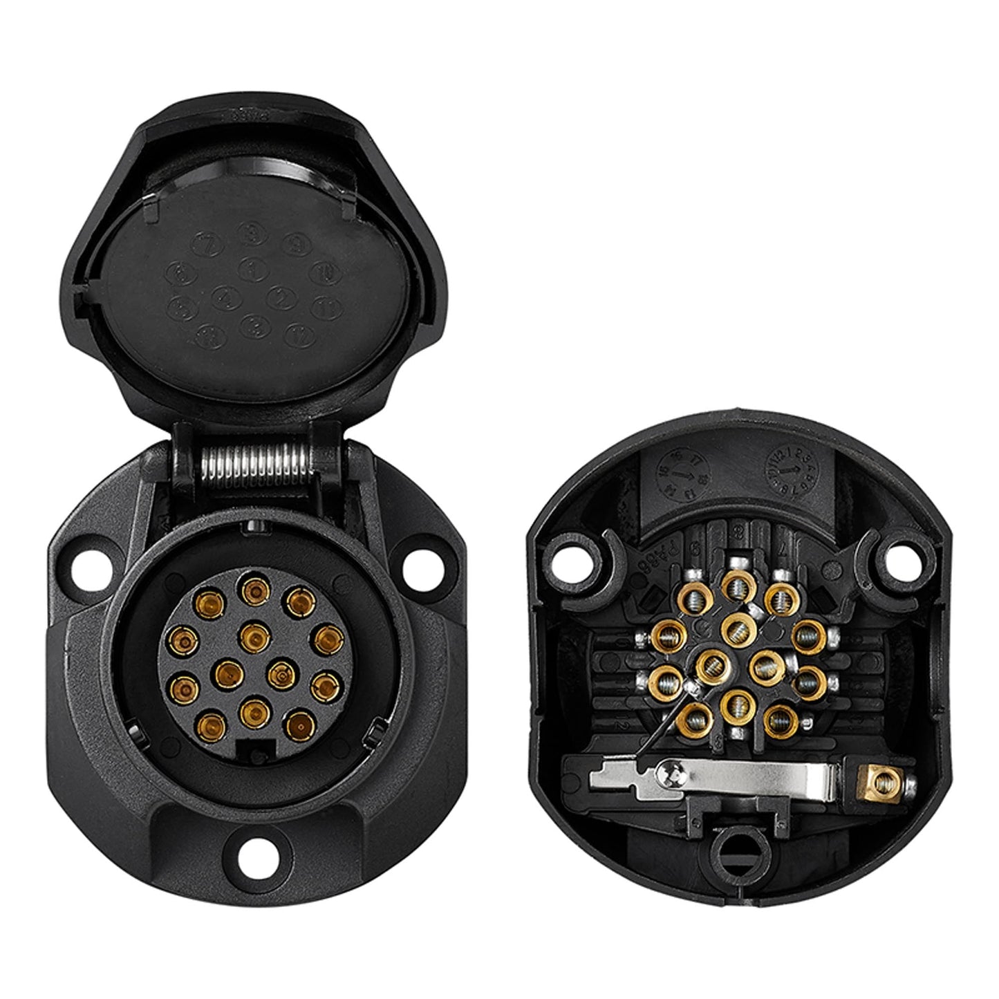 13-polige Anhänger-Steckdose Kunststoff 12V NSL-Abschaltung - TMN-shop.de