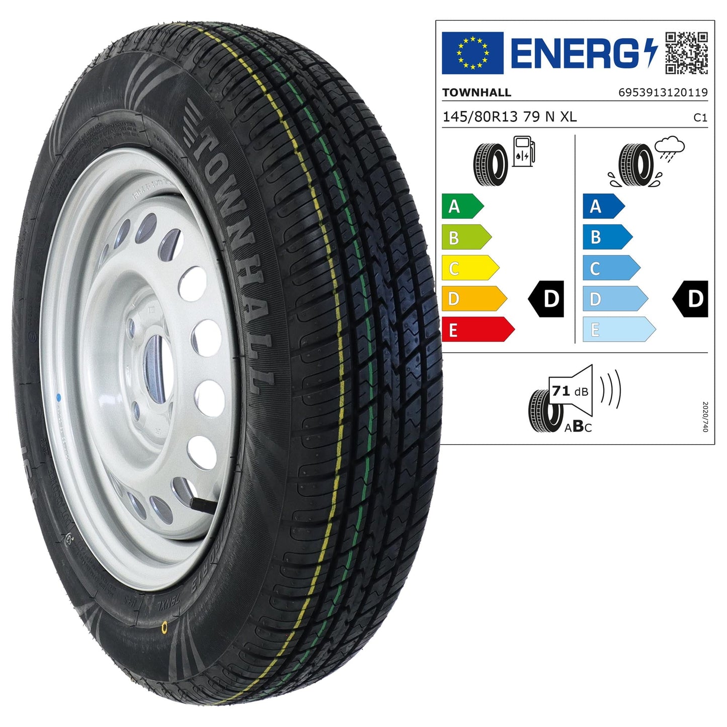 Anhänger Komplettrad 145/80 R13 79N XL M+S auf 4Jx13H2 Felge 4x100 ET30 - TMN-shop.de