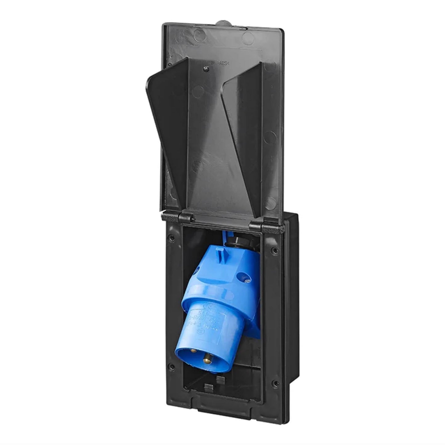CEE-Einspeisestecker Einbau rechteckig schwarz - TMN-shop.de