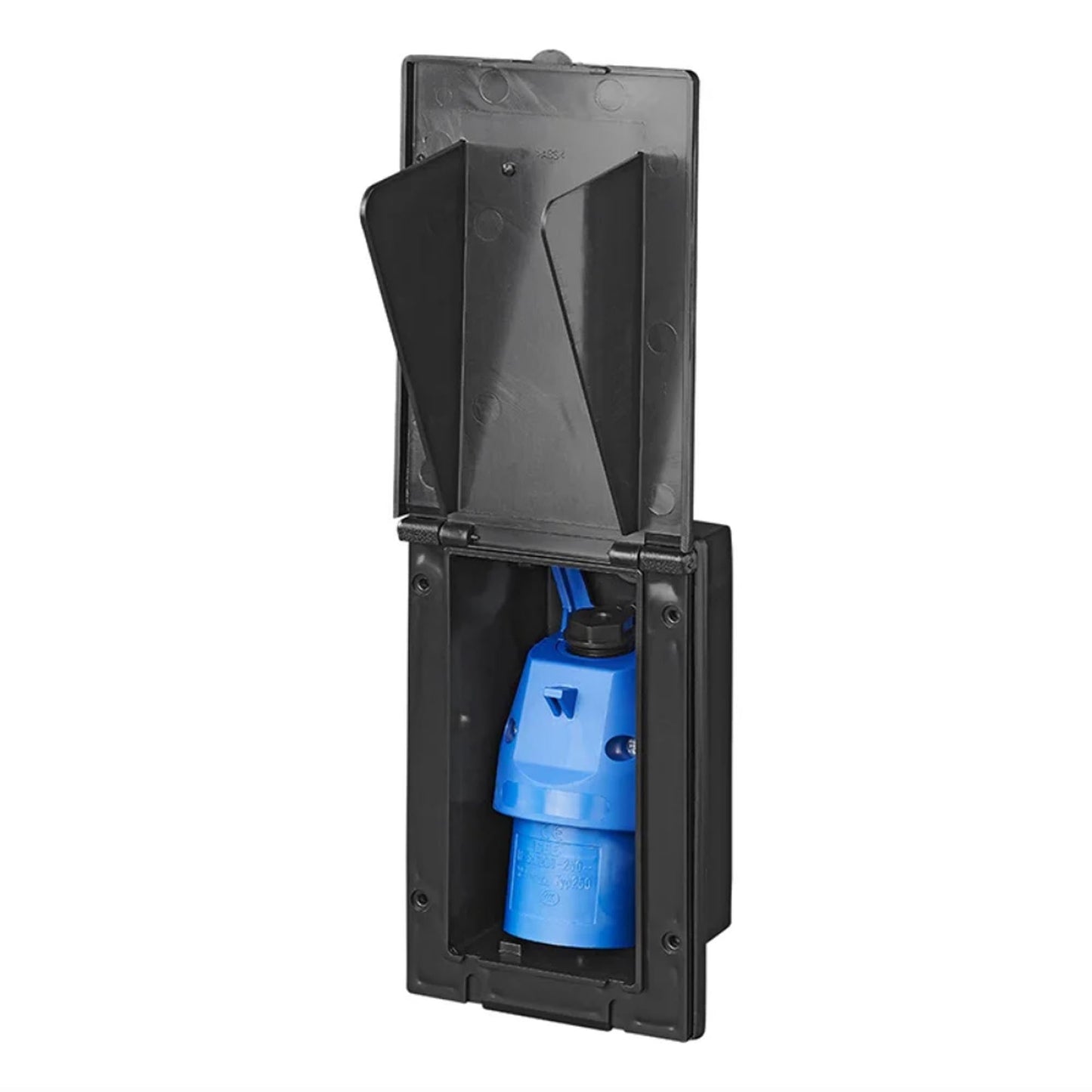 CEE-Einspeisestecker Einbau rechteckig schwarz - TMN-shop.de