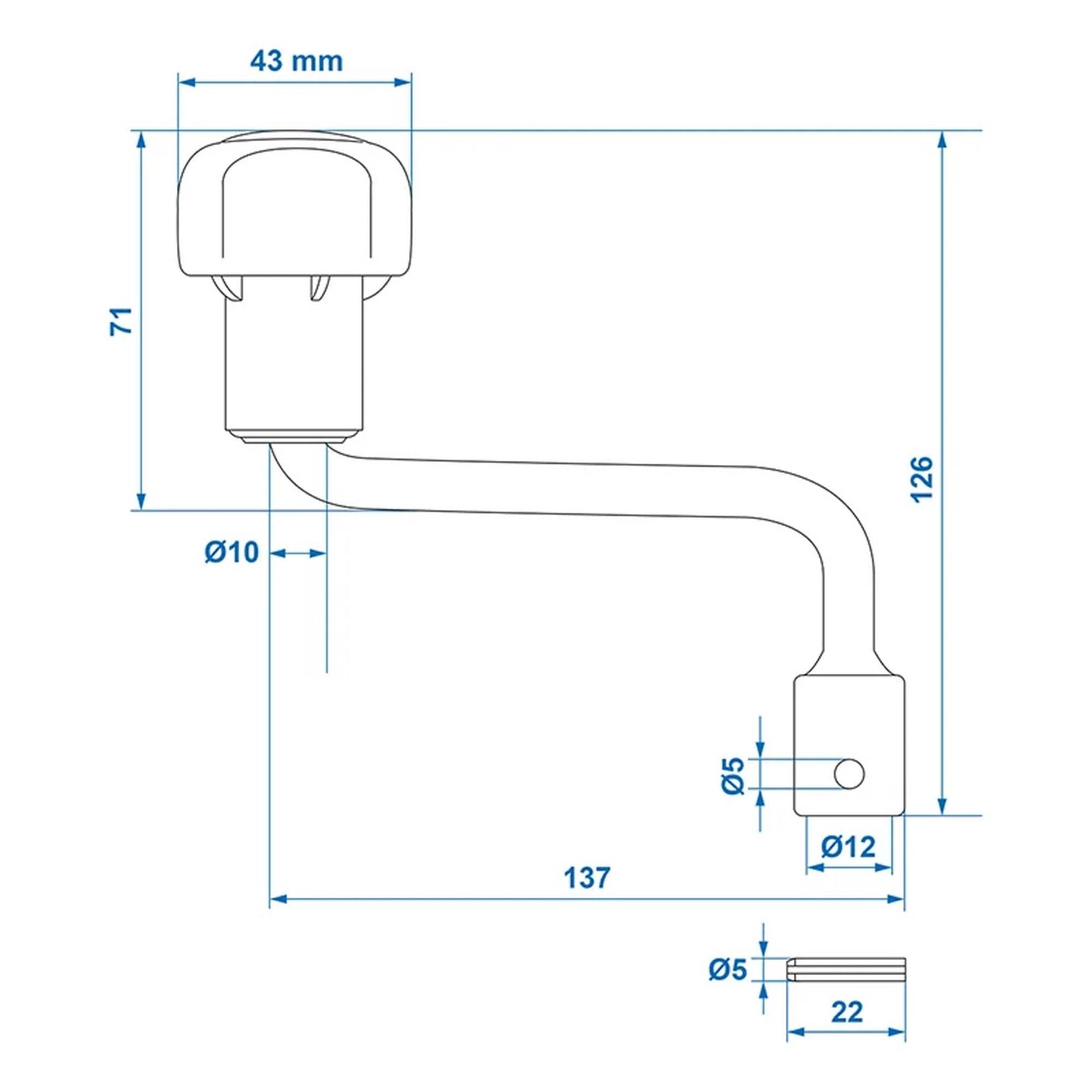 Ersatz-Kurbel für 150kg Stützrad 48mm - TMN-shop.de