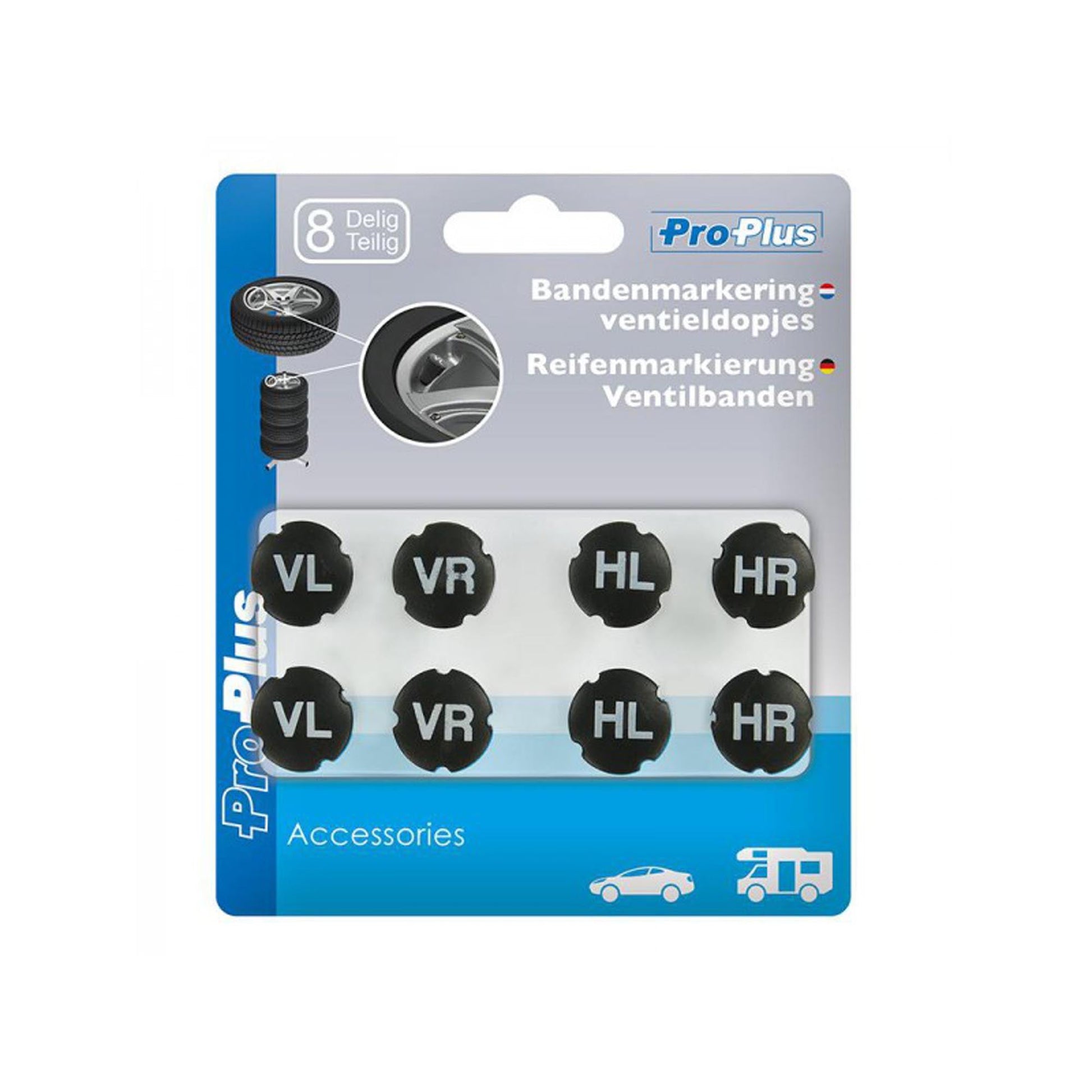 Rad-Markierungsset Ventilkappen 8-teilig - TMN-shop.de