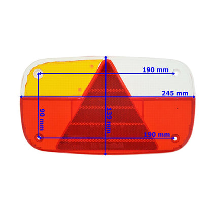 Multipoint 3 lens right/left for trailer rear light