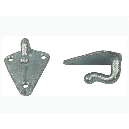 Three-hole tarpaulin hook for trailers to secure loads, cast iron