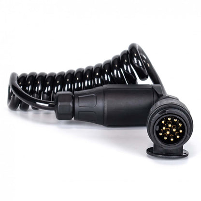 13 - poliges Spiralkabel Verlängerungskabel 13 - Adern 1,5M 1x Stecker / 1x Steckdose - TMN - shop.de