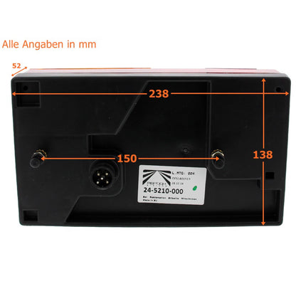 Aspöck set Multipoint 1 I re / li with RFS rear lights + 4m connection cable 13-pin.