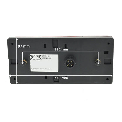 Aspöck Midipoint 1 rear light set including 13-pin connection cable 6 meters
