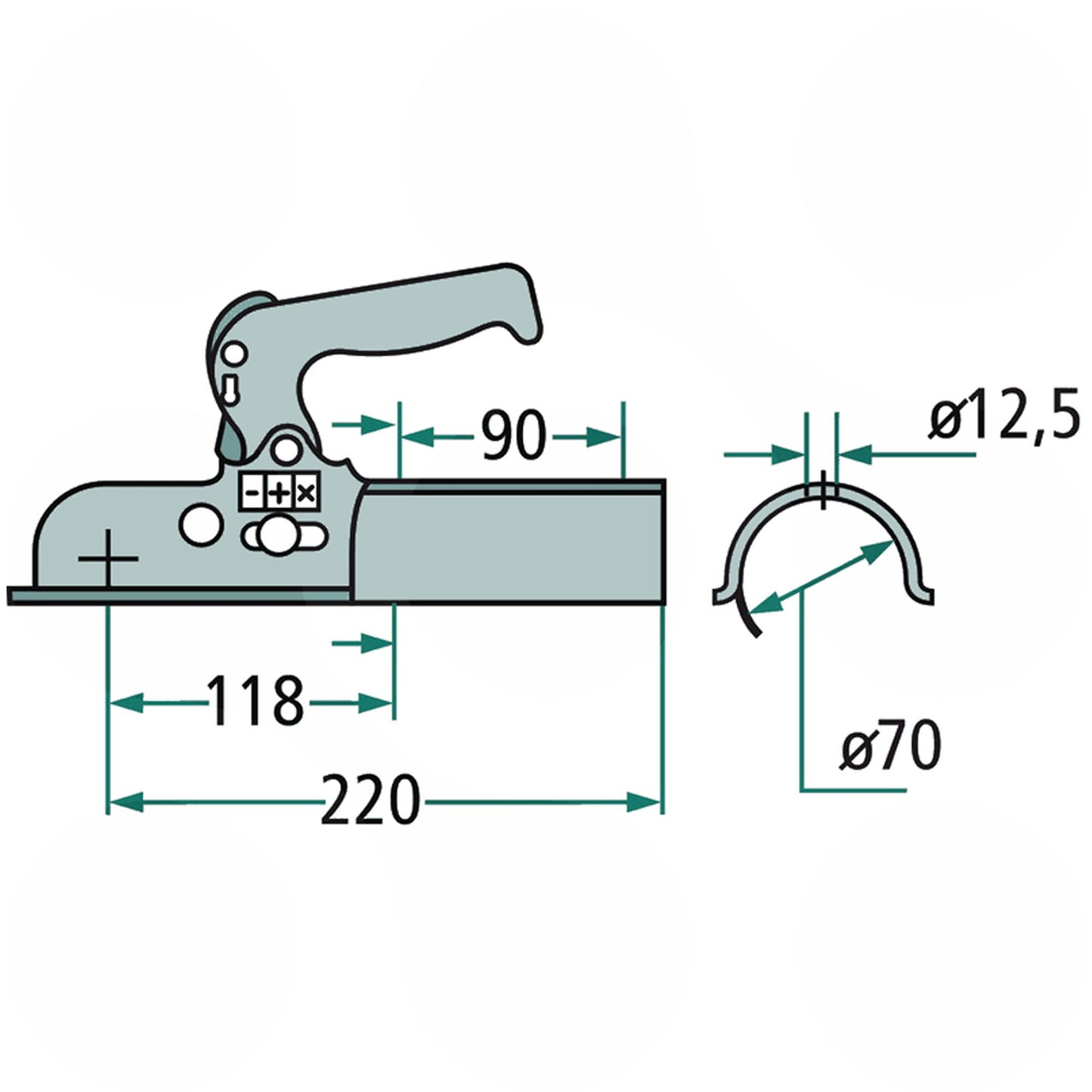ALBE EM80RGK Winterhoff WW8-C Zugmaul 800KG Ø70mm Rund