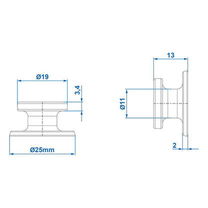 10x round button holder plastic for 6-8mm expander rope