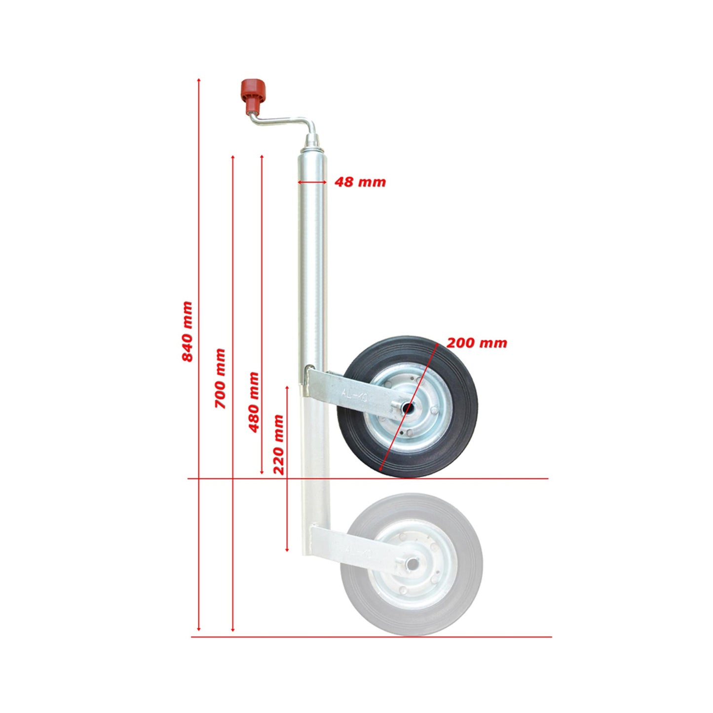 AL-KO Anhänger Stützrad Compact 150kg mit Bremse - 1224351