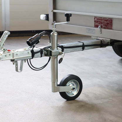 TMN jockey wheel with steel rim, solid rubber tire with clamp holder
