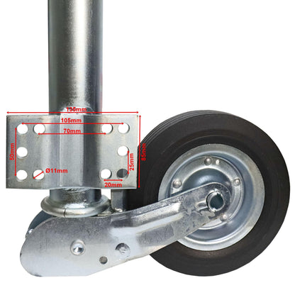 Automatik-Stützrad 60mm, 400kg Stützlast Flansch 0mm